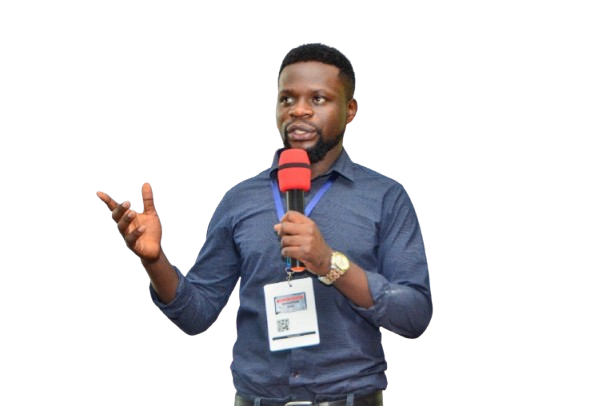 Mucunguzi Moses speaking at a tech event